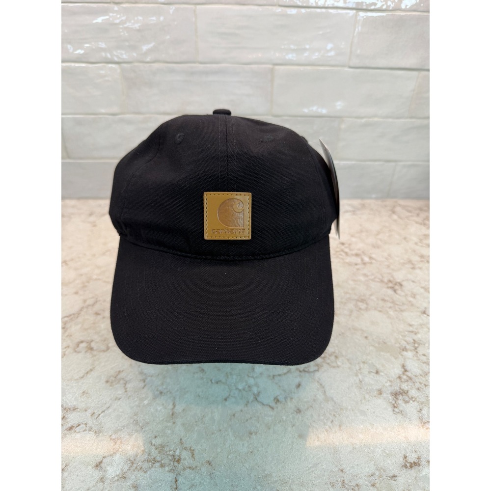 Carhartt Canvas Baseball Cap Black Adjustable Logo Hat NWT